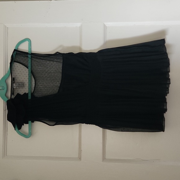 American Rag Cie Soft Tulle and Pleated Chiffon Blouse - Size Medium/M - Picture 6 of 11